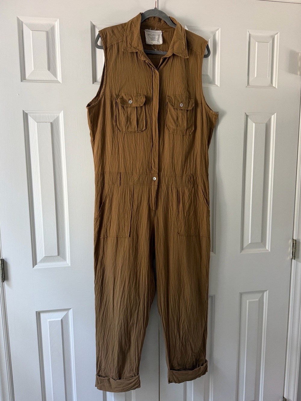 Acacia Swimwear, Hollywood Jumper - Utility, Jumpsuit, Camel, 100% Cotton